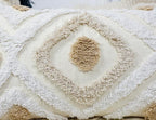 Modern Long Lumbar Throw Pillow Cover 14 x 24,Cotton and Linen Tufted Decorative Boho Long Lumbar Pillow Case for Couch Sofa Bed Farmhouse Chair Outdoor,Khaki&Beige&White