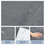 Baby Play Mat for Floor,1.3" Thick Elasti-Foam 50"×50" Playpen Mat for Tummy Time,Water Repellent Soft Coral Velvet for Toddler,Infant,Kids,Non-Slip Backing Safe for Crawling(Dark Grey)
