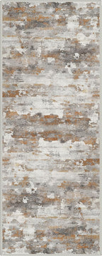 GENIMO Washable Rugs 2x5 Runner Rugs for Hallway Kitchen, Modern Lightweight Rug Ultra Soft Indoor Runner Rugs for Entryway, Low Pile Carpet with Non Slip Backing, Grey Brown Beige