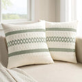 MIULEE Set of 2 Sage Green Boho Decorative Pillow Covers 26x26 Inch Farmhouse Rustic Couch Throw Pillows Modern Summer Cotton Cushion Covers Retro Cute Macrame Woven Spring Decor for Bed Sofa Chair