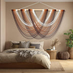 Tiamon Boho Wall Decor - 59''W x 35.4'' L Macrame Wall Hanging Dip-Dye Large Tapestry Art for Home Bathroom Farmhouse Bedroom Living Room Office Natural Modern Rustic Decoration