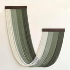 Achart Large Macrame Wall Hanging Dip Dyed Yarn Tapestry Ombre Yarn Gradient Color Macrame Wall Decor Macrame Tapestry Boho Decor for Bedroom Living Room Headboard Above Bed (Green)