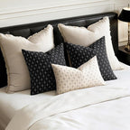 MIULEE Pack of 2 Decorative Burlap Linen Throw Pillow Covers Modern Farmhouse Pillowcase Rustic Woven Textured Cushion Cover for Sofa Couch Bed 16x16 Inch Black