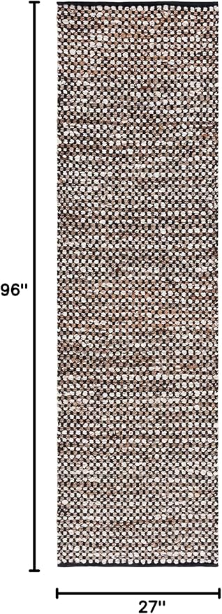 SAFAVIEH Natura Collection Runner Rug - 2'3" x 8', Black & Ivory, Handmade Flat Weave Wool & Jute, Ideal for High Traffic Areas in Living Room, Bedroom (NAT349Z)