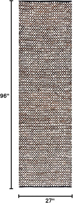 SAFAVIEH Natura Collection Runner Rug - 2'3" x 8', Black & Ivory, Handmade Flat Weave Wool & Jute, Ideal for High Traffic Areas in Living Room, Bedroom (NAT349Z)