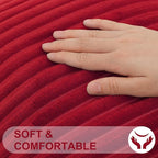 Simmore Decorative Throw Pillow Covers 20x20 Set of 2, Soft Natural Plush Flannel Double-Sided Fluffy Couch Pillow Covers for Sofa Living Room, Red