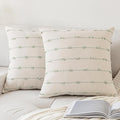 Boho Throw Pillow Covers 24x24 Set of 2 Modern Farmhouse Decorative Cushion Case Tufted Square Pillows Cover Neutral Pillow Cases Accent Pillowcase for Sofa,Couch,Bed,Beige and Green