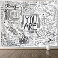 KJHL Black and White Inspirational Quote You Are Wall Tapestry Classroom Kids Tapestries Wall Hanging Motivational Positive Affirmations Saying Wall Decor Aesthetic Tapestry for Bedroom Dorm