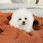 Amélie Home Chevron Chenille Knit Throw Blanket for Couch, Cozy Texture Decorative Soft Blanket for Sofa & Chair, 50"x60", Burnt Orange