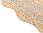 Wave Scalloped Natural Jute Runner - Boho Jute Entryway Rug, Farmhouse Scallop, Gray (8'x10')