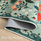 Rugcomf Runner Rug for Hallways Kitchen Rug Non Slip 2'x 6' Washable Rugs with Rubber Backing Soft Floral Carpet Runner for Hallways, Kitchen, Laundry, Bedroom, Bathroom(Green)