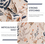 JSD Floral Quilt Set Full/Queen Size, 3 Piece Printed Bedspreads Coverlet with Pillow Sham, Soft Microfiber Quilted Blanket
