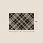 JTJ Black and White Indoor Entrance Rugs 2x3 - Easy Jute Woven Accent Rug for Indoor Area, Kitchen, Bedroom, Washable Low Pile Vintage Classic Decor