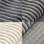 MIULEE Neutral Grey Decorative Throw Pillow Covers 20x20 Inch Set of 4 Modern Farmhouse Corduroy Cushion Cases Striped Patchwork Pillow Cases for Couch Sofa Bedroom Home Decor