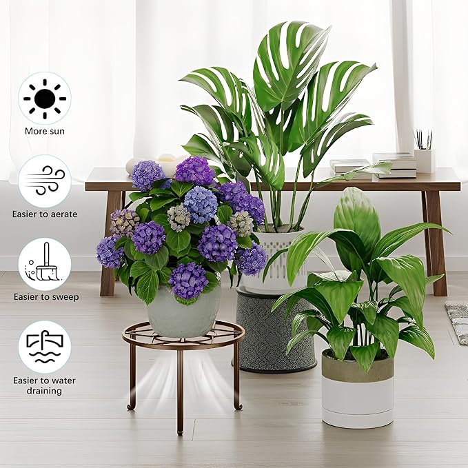 5-Pack Heavy Duty Flower Pot Stands Holder for Multiple Plant,Potted Plant Holder Round Plant Shelf for Planter for Living Room,Garden Home