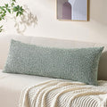 Decorative Lumbar Pillow Cover 14x36 Green Striped Wool Long Body Pillow Neutral Textured Boho Lumbar Throw Pillow Cushion Covers for Modern Farmhouse Sofa Bed Living Room Decor SY011-D14