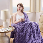 NEWCOSPLAY Super Soft Twin Blanket Lavender Premium Silky Flannel Fleece 3D Clouds Stylish Jacquard Lightweight Bed Blanket All Season Use 350GSM (Lavender, Twin(60"x80"))