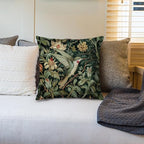 Vintage William Morris Hummingbird Pillow Cover 18x18,Rustic Green Hummingbird Bird Animal Floral Botanical Print Decorative Throw Pillow Covers for Home Bedroom Living Room