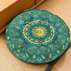 Mandala Meditation Cushion, Boho Meditation Mat, Meditation Pillows for Sitting on Floor, Cushions for Sitting in Home and Outdoor, Round Floor Pillows Cushion Seating for Yoga Accessories 22'' X 22''