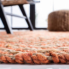 SAFAVIEH Natural Fiber Collection Accent Rug - 3' x 5', Orange & Natural, Handmade Boho Diamond Tassel Jute, Ideal for High Traffic Areas in Entryway, Living Room, Bedroom (NF266B)