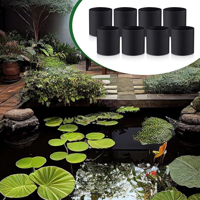 Norme 8 Pcs Aquatic Plant Pots for Pond, Pond Plant Baskets Heavy Duty Fabric Pots for Garden, Aquatic Plants, Bog Plants, Water Lily, Lotus, Flower(6 x 6 Inch)