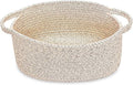 ABenkle Small Woven Basket 12"x 8"x 5" - Rope Room Shelf Storage, Cat Dog Toys Chest Box, Decorative Empty Gift With Handles - All Mixed Brown