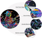 Galoker Blacklight Frog Tapestry Fantasy Neon Mushroom Tapestries UV Reactive Plant Floral Wall Tapestry Galaxy Space Tapestries Wall Hanging for Home Decor(H59.1×W78.7 inches)