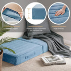 Codi Floor Cushions for Adults, Large Meditation Pillows with Thick Foam and Soft Tufted Covers, Washable Square Seating for Couch and Yoga Sitting, 22×22×5 Inch Blue