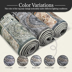 Washable Entryway Rug 3'x5 Non-Slip Backing Vintage Indoor Rug Low Pile Lightweight Carpet for High-Traffic Indoor Entrance & Kitchen