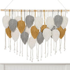 Large Macrame Wall Hanging Decor – Handmade Cotton Cord Boho Room Decor for Bedroom, Nursery, Office – 39” W x 29.5” L (Silver, Gold, White)