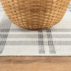 CAMILSON Easy Jute Rug 2x3, Indoor Outdoor Off-White Color Fiber Area Rugs for Entry, Living Room and Kitchen Rug, Checkred Boho Woven Design, Easy-Cleaning, Washable Outside Carpet (2 x 3)