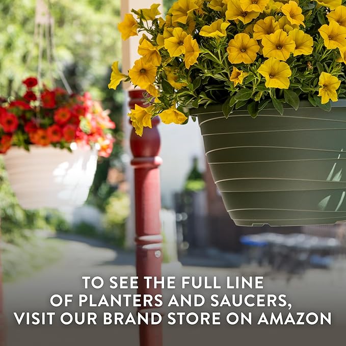 The HC Companies Wrapt Hanging Planters - Lightweight Plant Pot Hanger for Hanging Plants, Vegetables & Herbs - Outdoor & Indoor Hanging Basket for Plants (11" Black, Pack of 1)