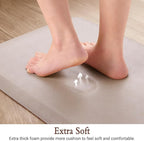 HappyTrends Kitchen Runner Rugs Anti-Fatigue mats,17.3"x 28",Non Slip Waterproof Ergonomic Comfort Mat for Kitchen, Floor Home, Office, Sink, Laundry,Khaki