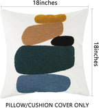 JASEN Boho Throw Pillow Covers 18x18, Modern Soft Neutral Decorative Pillow Covers, Bohemian Abstract Geometric Square Pillow Case for Sofa Bedroom Living Room