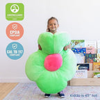 ECR4Kids SoftZone Flower Floor Pillow, Seating Cushion, Bright Green