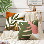 Merrycolor Abstract Boho Pillow Covers 18x18 Soft Mid Century Throw Pillow Covers Texture Geometric Floral Green Pillow Cover Cases Bohemian Decorative Throw Pillows for Couch Bed Sofa Bedroom