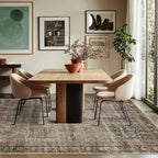 Area Rugs for Living Room Bedroom, Washable Rug, Brown Vintage Retro Boho Rug, Non Slip & Low Pile Wool Thin Carpet for Indoor Dining Room, Kids Room and Office(Charcoal/Olive 4x6ft)