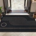 Tangsoo Easy Jute Rug 2x4 Small Rugs for Entryway,Washable Thin Outdoor Door Mat,Black Round Rainbow Non-Slip Indoor Floor Small Throw Carpet for Entrance Kitchen Hallway Bedroom Front Porch