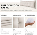 Johnear Headboard Pillow Large Reading Pillows for Sitting in Bed Adult Daybed Cushion Backrest Bolster Pillow Support Positioning Sofa Rest （Ivory White, 39 x 3 x 20 inches）