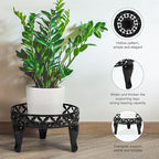 3 Pack Metal Plant Stands Indoor Outdoor, Heavy Duty Iron Flower Pot Stand for Multiple Plants, Rustproof Low Round Plant Holder for Garden, Patio, Home