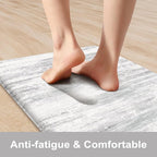 KIMODE Kitchen Mats Cushioned Anti Fatigue, Abstract Grey Farmhouse Kitchen Rugs Sets of 2, Non Slip Kitchen Mats for Floor, Padded Kitchen Floor Mat for Sink Laundry Desk 17"x59"+17"x29"