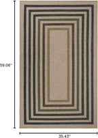Lahome Enfys Modern Geometric Easy Jute Entryway Rug, 3x5 Washable Farmhouse Kitchen Rugs for Bedroom, Contemporary Non Slip Non Shedding Woven Carpet for Living Room
