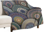 Indian Bohemian Throw Blanket Mandala Design Colorful Boho Floral Pattern Paisley Blanket for Sofa Bed Couch Chair Or Dorm 30"x40"