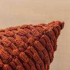Kevin Textile Fall 12x20 Inch Pillow Cover 1 Pack Boho Decorative Soft Striped Corduroy Lumbar Farmhouse Solid Color Accent Rectangle Cushion Case for Living Room Couch Sofa Bed, Burnt Brick