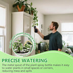 Dreyoo Squeeze Bottle for Hanging Plants, 19" Long Spout Plant Watering Bottle, Easy Squeeze Indoor/Outdoor Watering Can Alternative, Precise Sprinkling for Hanging Baskets, Houseplants, 8oz (Black)