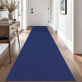 EARTHALL Woven Runner Rug 2.6x10 Ft Washable Runners for Hallways Long Non Slip Rubber Backed Kitchen Runner Braided Indoor Floor Carpet Runners for Entryway, Hallway, Kitchen, Royal Blue/Navy