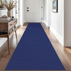 EARTHALL Woven Runner Rug 2.6x10 Ft Washable Runners for Hallways Long Non Slip Rubber Backed Kitchen Runner Braided Indoor Floor Carpet Runners for Entryway, Hallway, Kitchen, Royal Blue/Navy