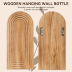 2 Pack Wooden Wall Vase Set, Boho Hanging Planter for Indoor Plants & Flowers, Wood Wall-Mounted Planters for Living Room, Modern Farmhouse Entryway or Bathroom, Rustic Art for Home (Brown)