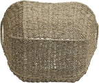 Household Essentials Brown Wicker Storage Basket with Handles Large | Natural Seagrass