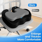 Seat Cushion, Memory Foam Chair Cushions for Tailbone/Sciatica Easing, Chair Pillow with Handles for Car, Office Chair Cushion with Non-Slip Design, Ideal for Post-Surgery Recovery(Black)